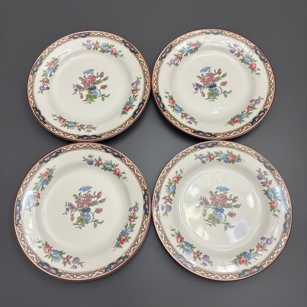 JG MEAKIN appetiser plates 6” SOL SUN 391413 FLORAL lot of 4 VNTG made England